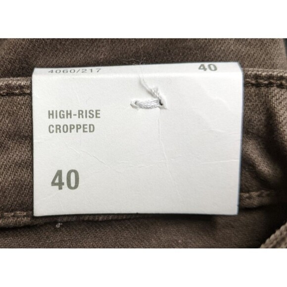 NWT~ZARA Chocolate Brown High-Rise Cropped Flare Stretch Denim Jeans 40/8 - Picture 10 of 11